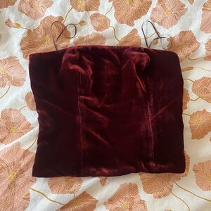 Reformation Burgundy Velvet Top